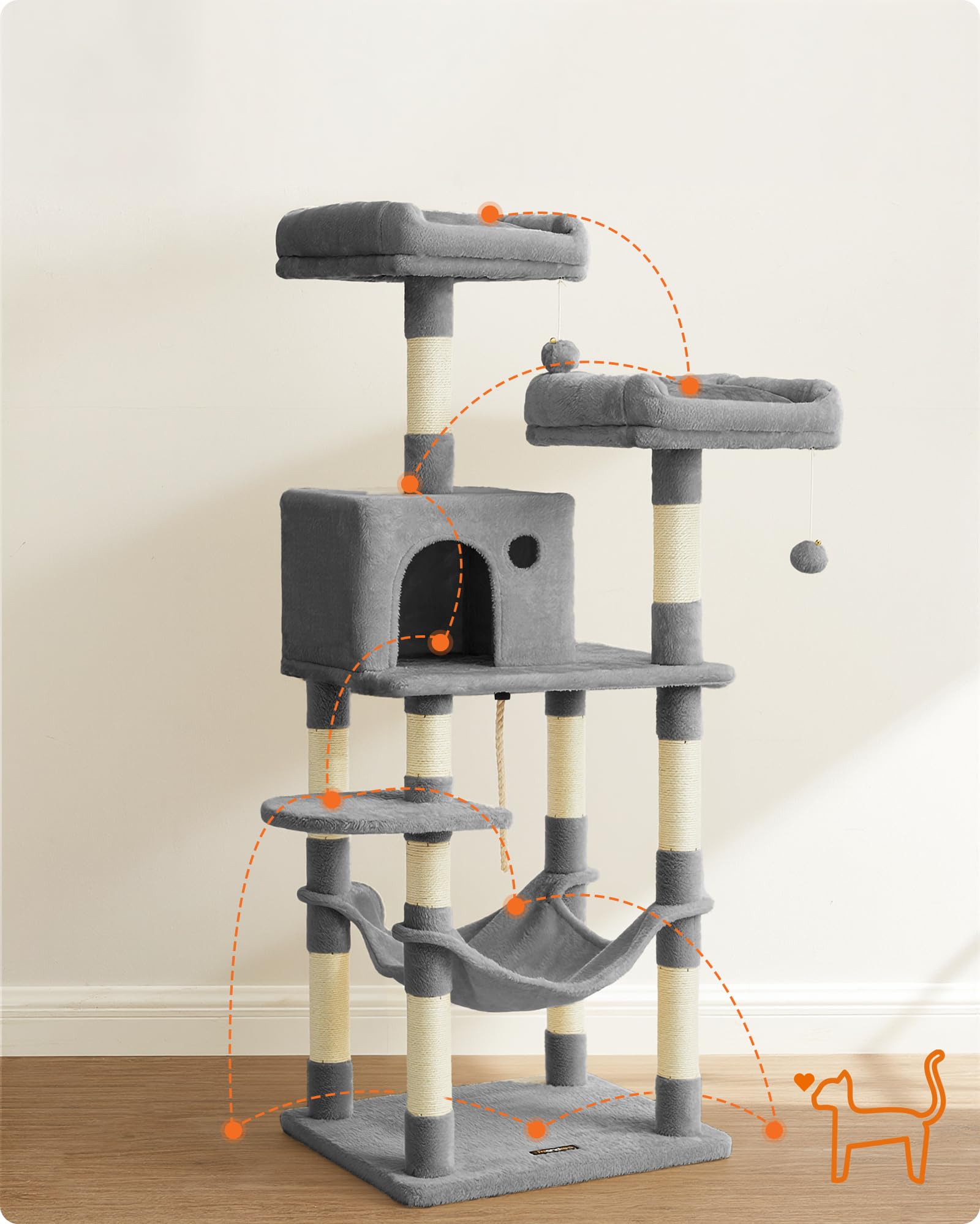 Amazon | FEANDREA キャットタワー 大型猫用 猫タワー 多頭飼い